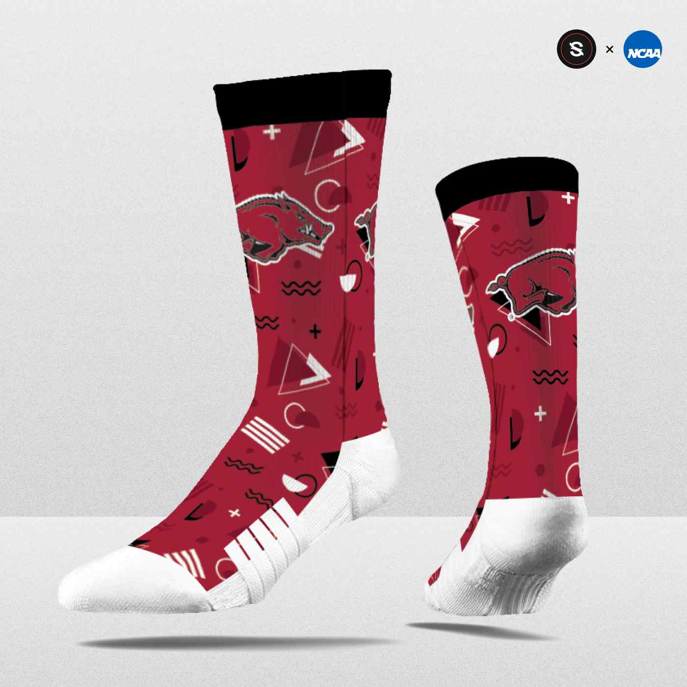 NCAA '80s Zig Zag Crew Sock