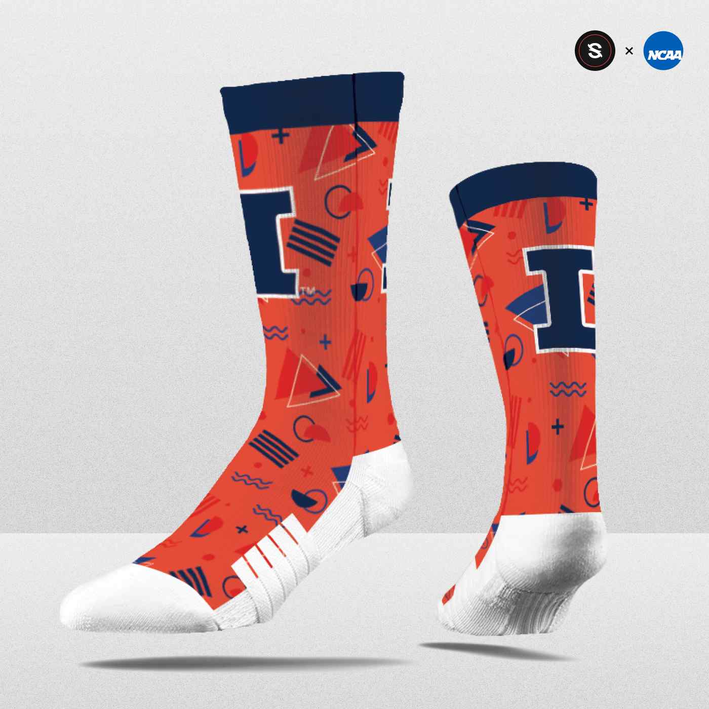 NCAA '80s Zig Zag Crew Sock