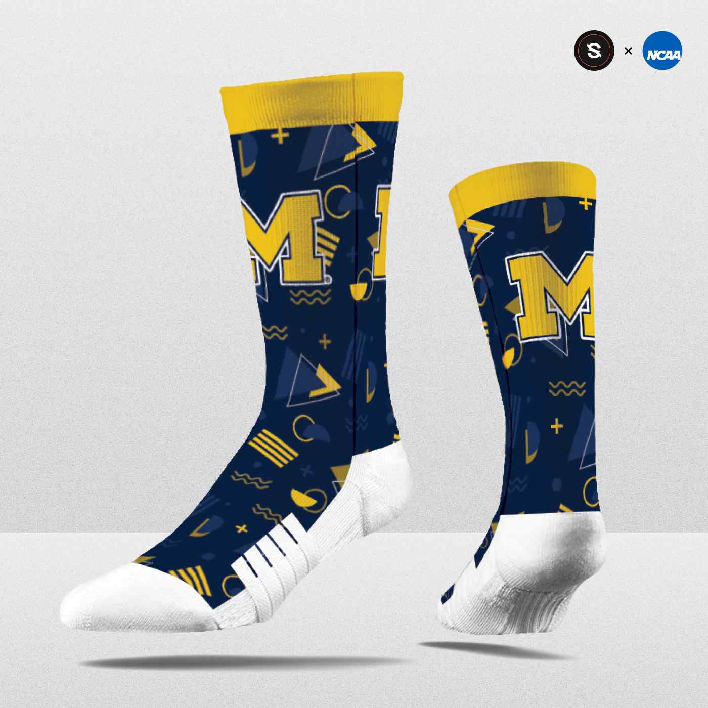 NCAA '80s Zig Zag Crew Sock