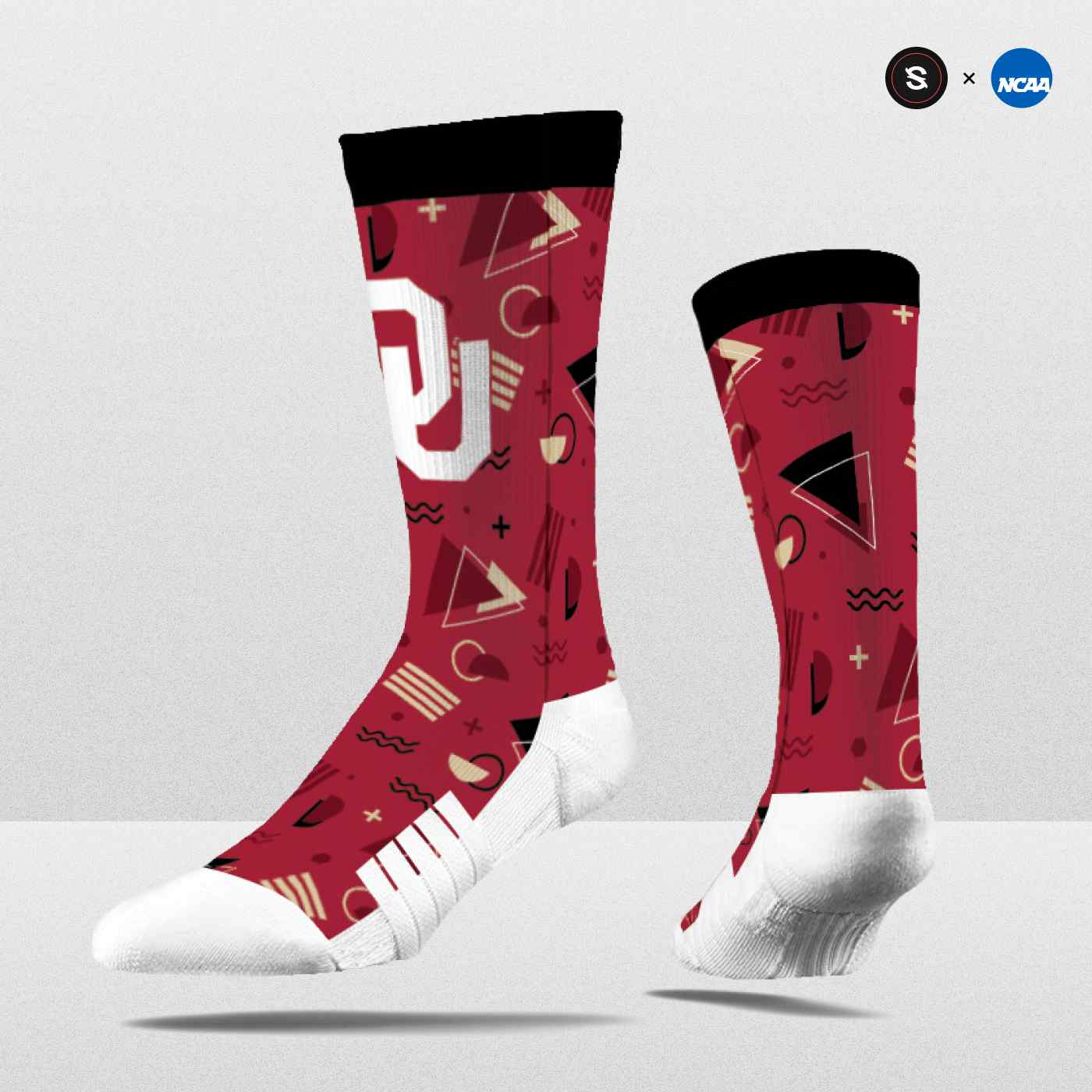 NCAA '80s Zig Zag Crew Sock