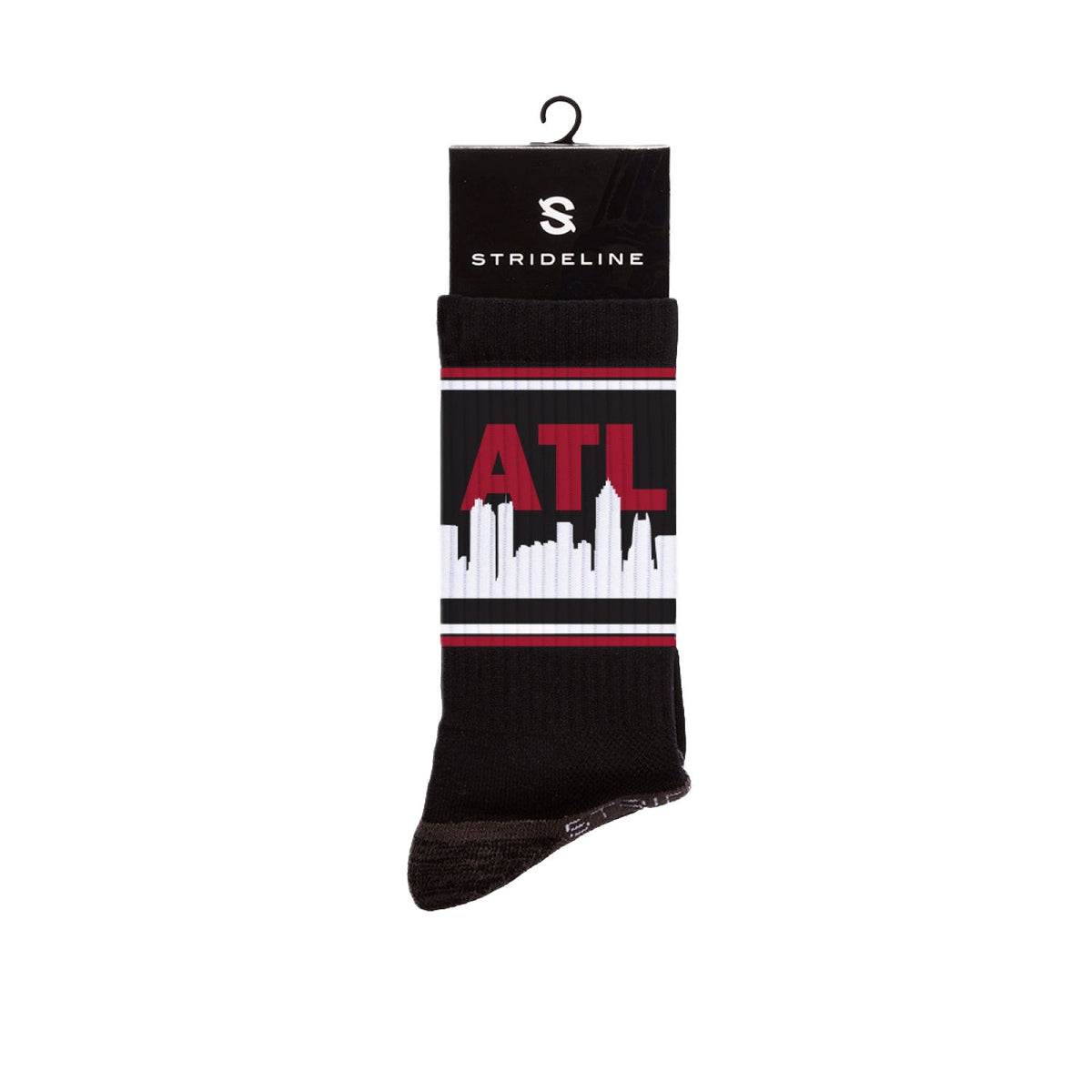 Skyline Crews Collection socks featuring ATL design in black and red, part of a limited edition series.