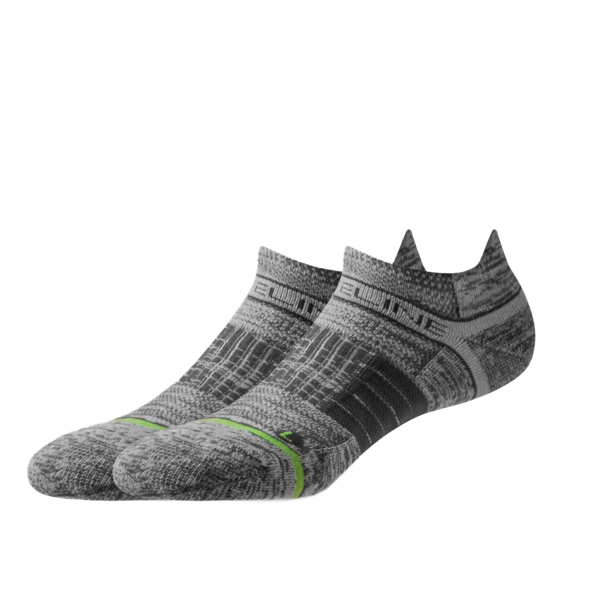Eco Premium Ankle Socks in gray with green accents, designed for comfort and everyday wear.