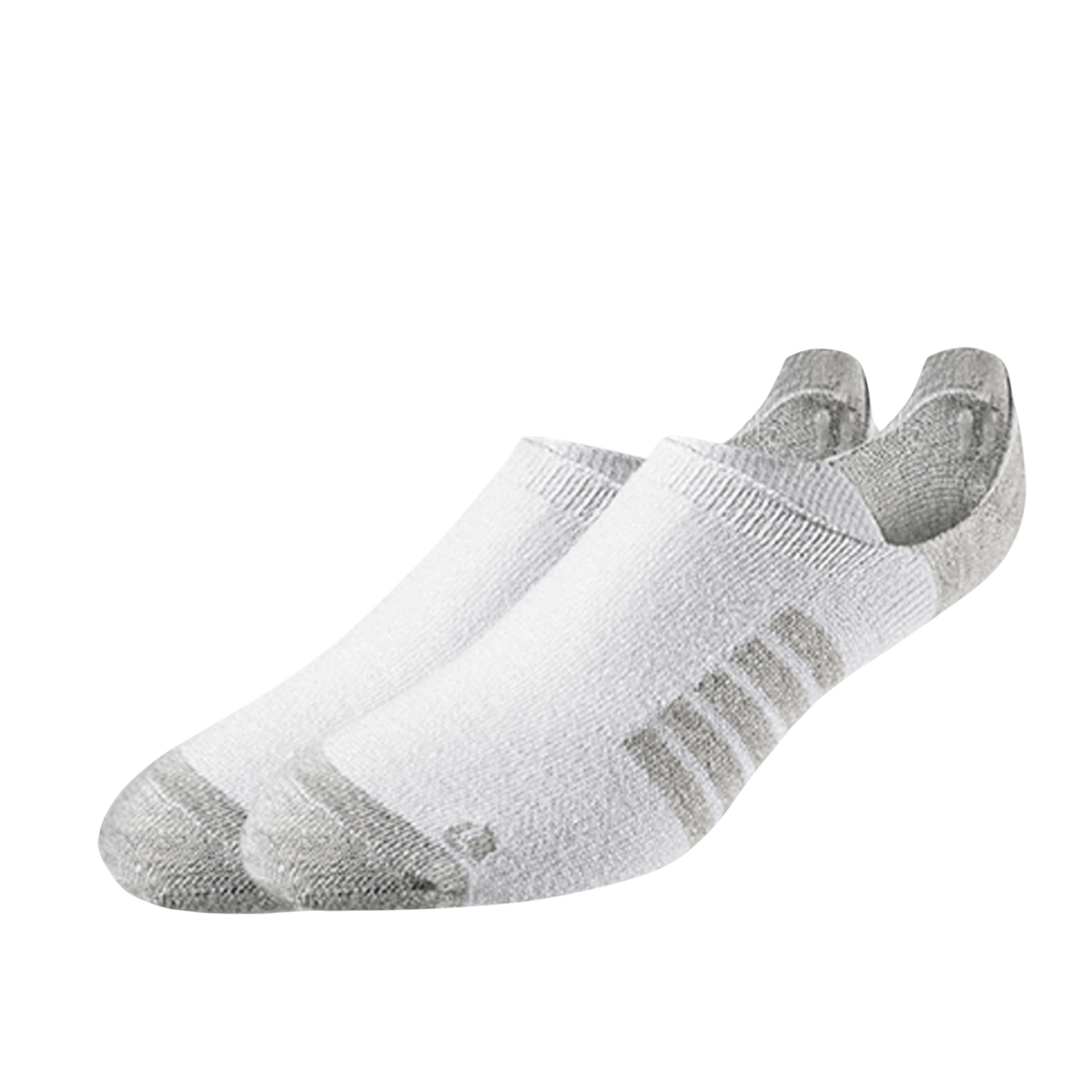 Basic no-show socks in white with a subtle gray design. Ideal for a discreet look.