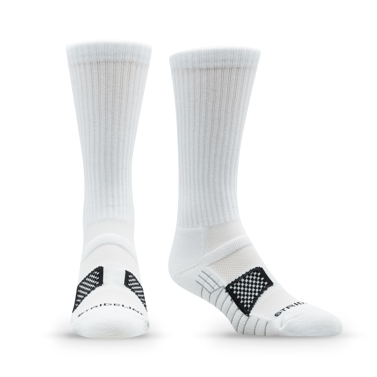 White: alternate view of a crew sock from the Bounce 2.0 Crew 4-Pack