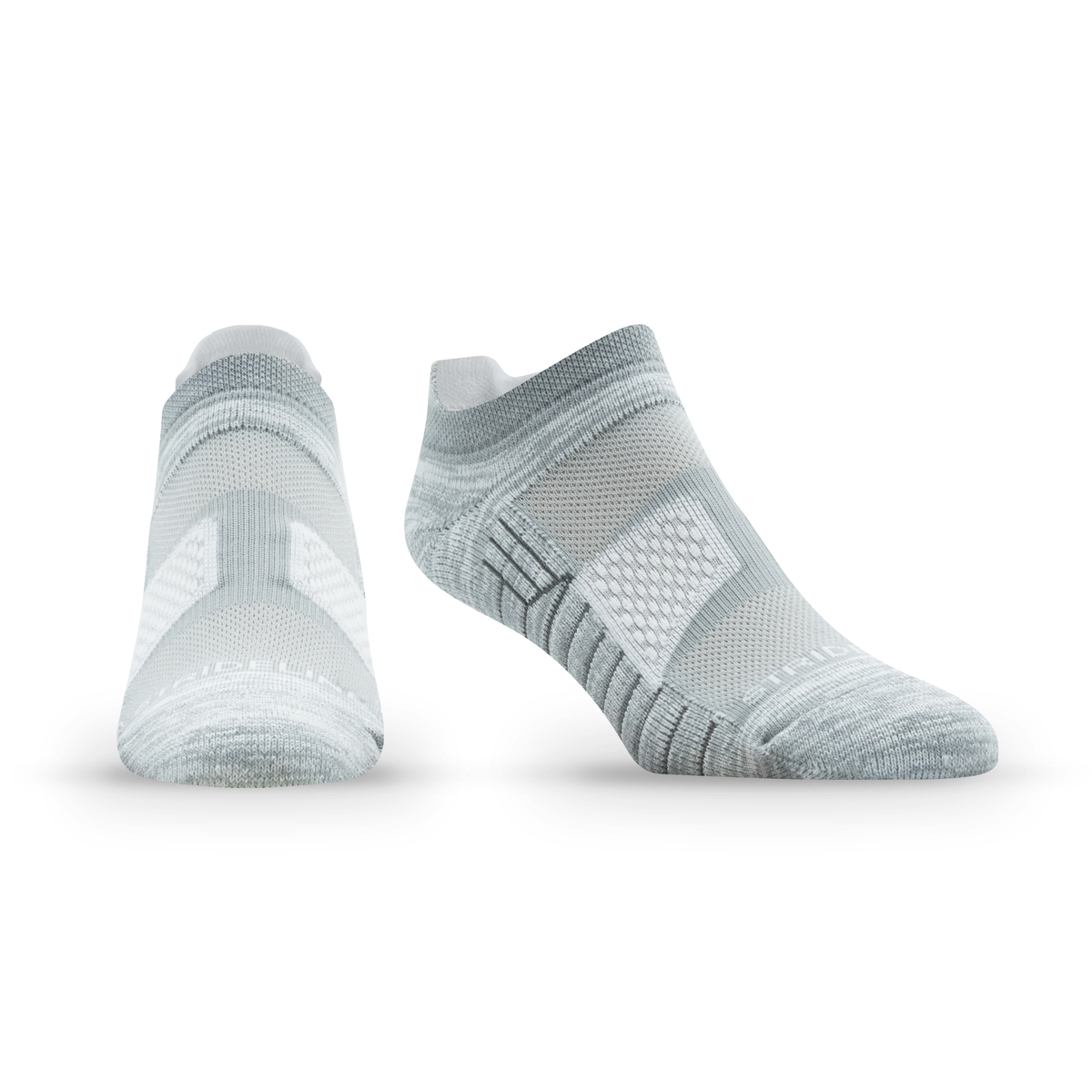 Grey: alternate view of a low sock from the Bounce 2.0 Low 4-Pack