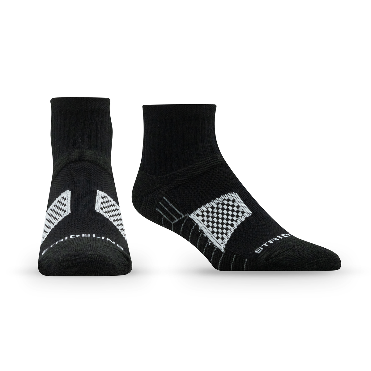 Black: alternate view of a quarter sock from the Bounce 2.0 Quarter 4-Pack