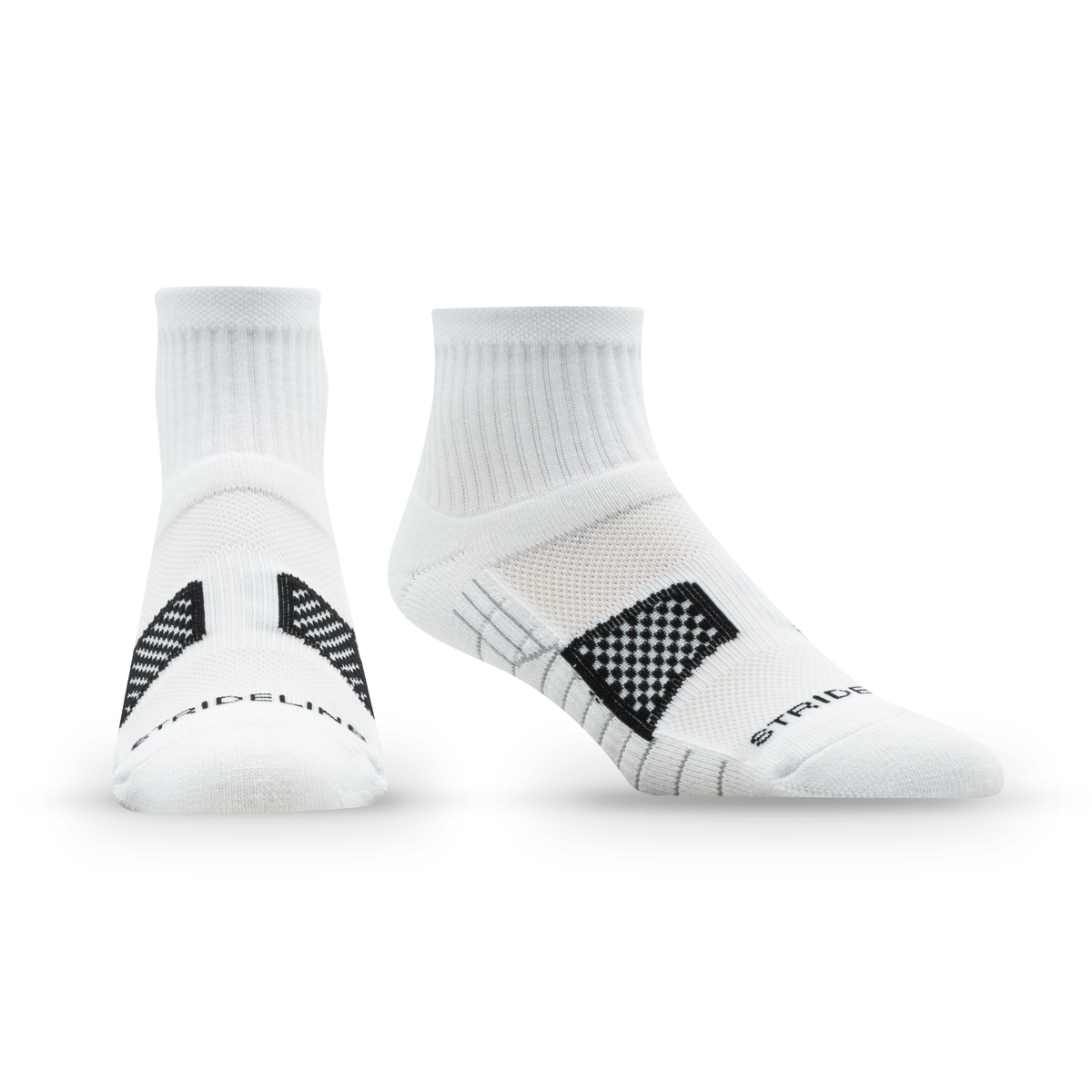 White: alternate view of a quarter sock from the Bounce 2.0 Quarter 4-Pack