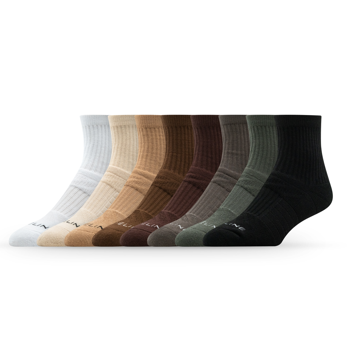 8-Pack of Half Calf Socks in Earth Tones Multi-Pack