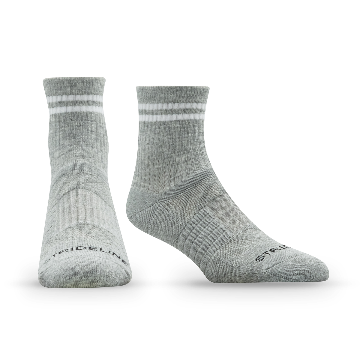 Heather Grey & Black Two Stripe Multi-Pack: alternate view of a half calf sock from the 8-Pack of Half Calf Socks