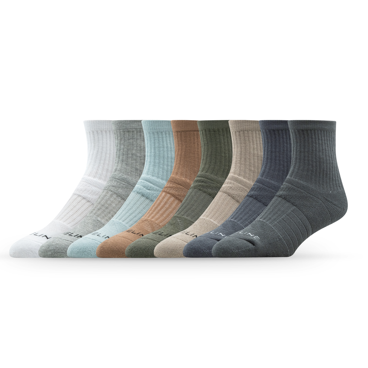 8-Pack of Half Calf Socks in Muted Multi-Pack