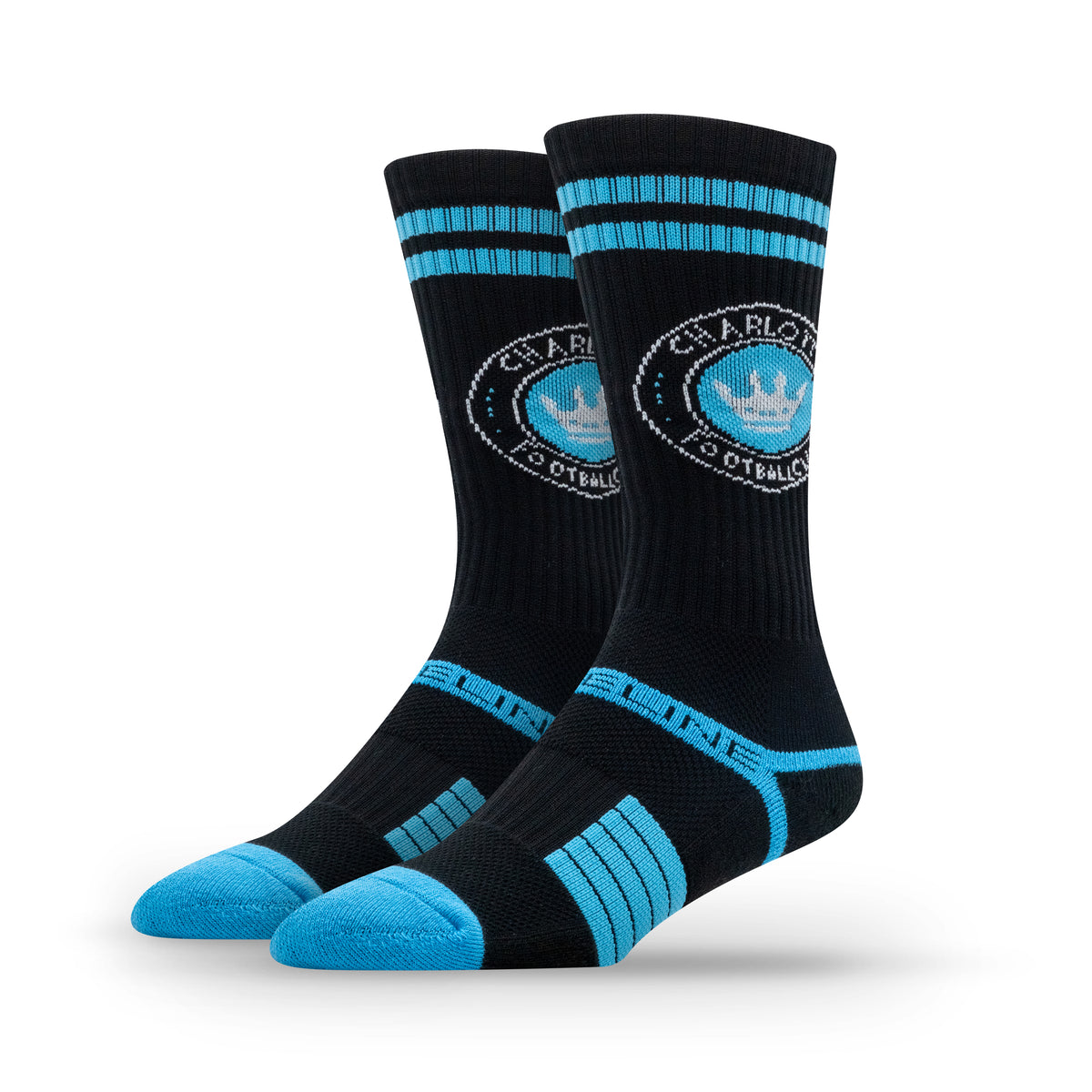 Charlotte FC Primary Logo Team Color Premium Knit Crew Socks