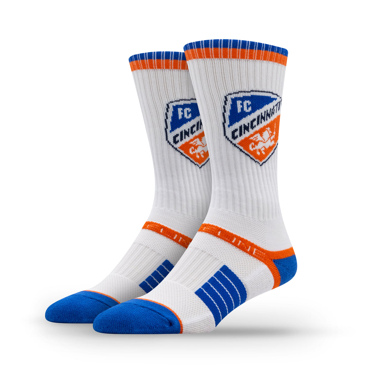 FC Cincinnati Primary Logo White Premium Knit Crew Socks
