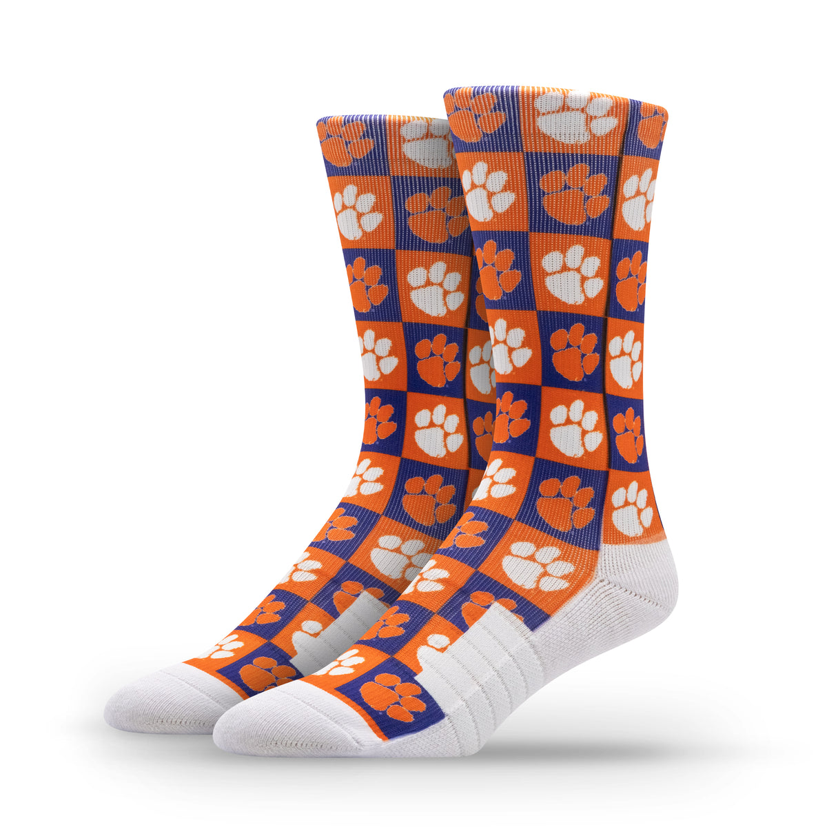 Clemson University NCAA 70s Checkered Socks