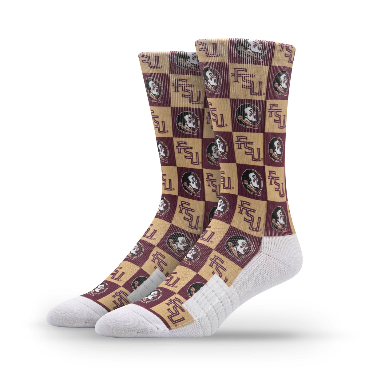 Florida State University NCAA 70s Checkered Socks