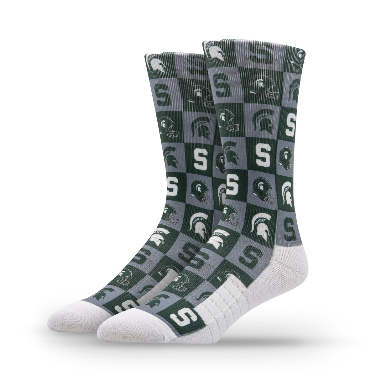 Michigan State University NCAA 70s Checkered Socks