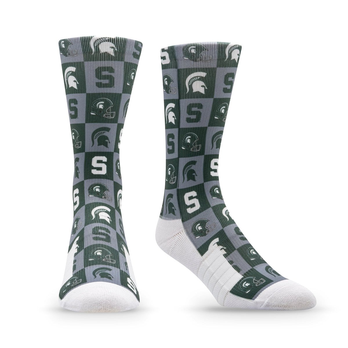 Michigan State University: alternate view of the NCAA 70s Checkered Socks