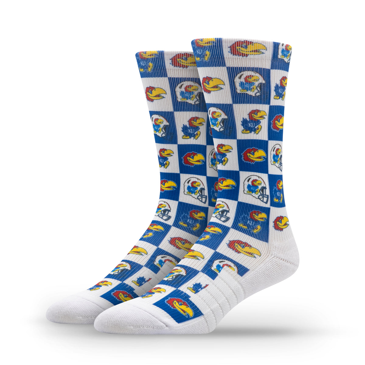 University of Kansas NCAA 70s Checkered Socks
