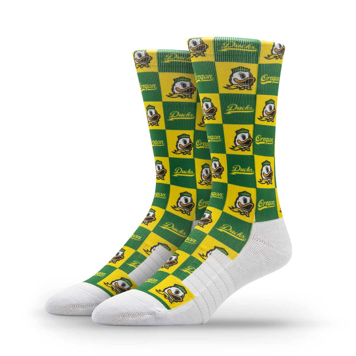 University of Oregon NCAA 70s Checkered Socks