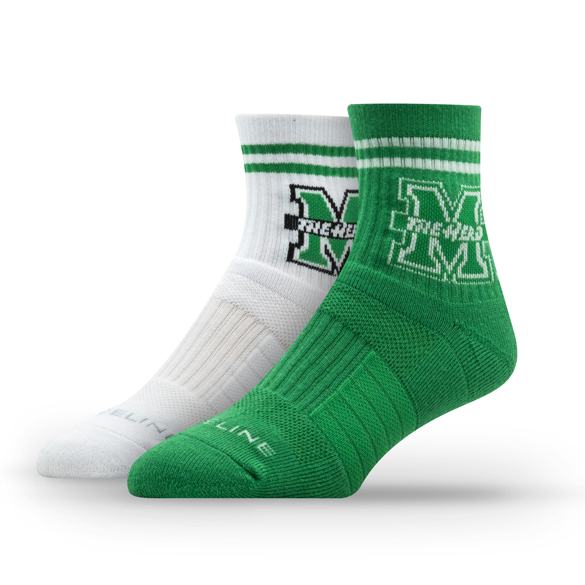 Marshall University NCAA Half Calf Knit Socks 2-Pack