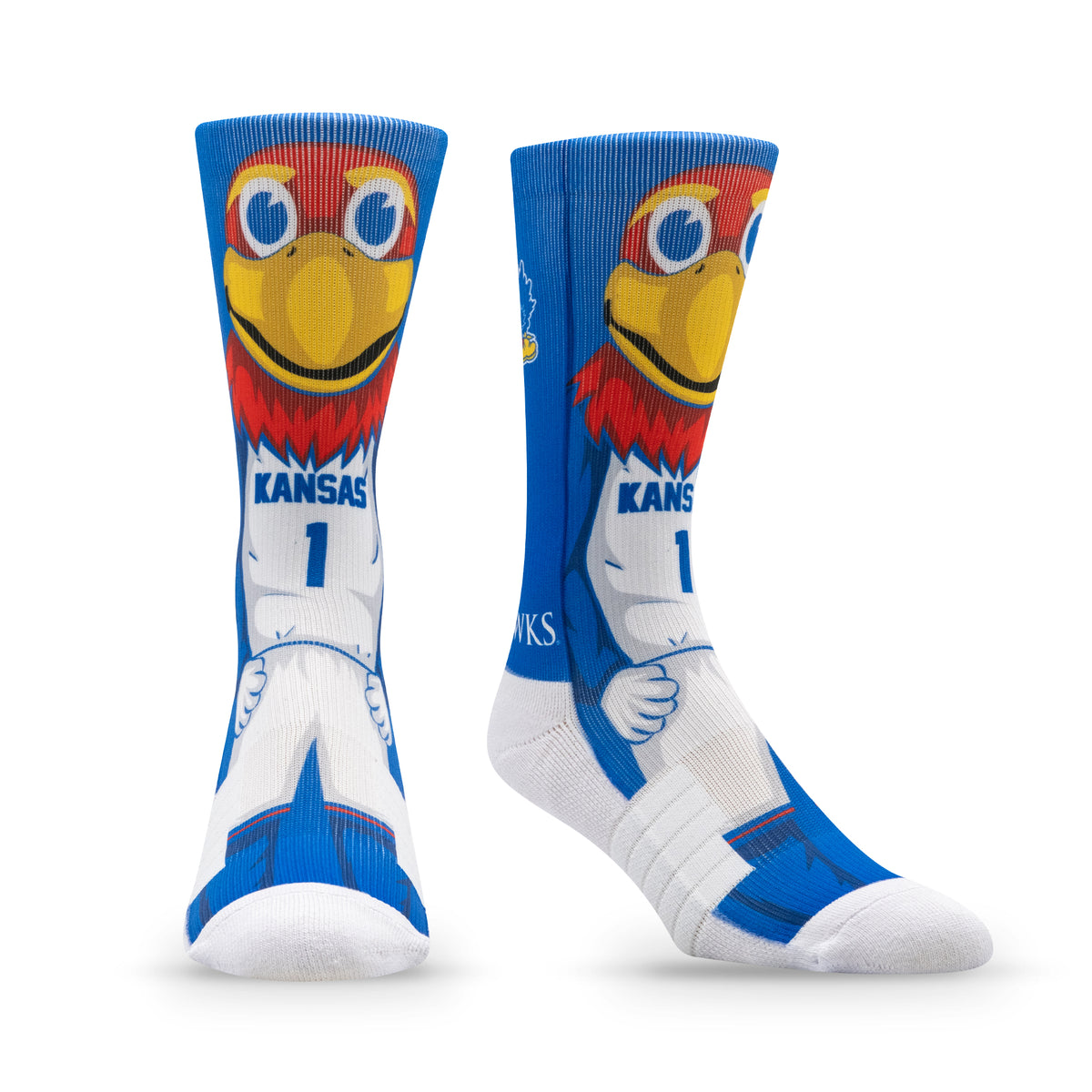 University of Kansas: alternate view of the NCAA Mascot Premium Sublimated Socks