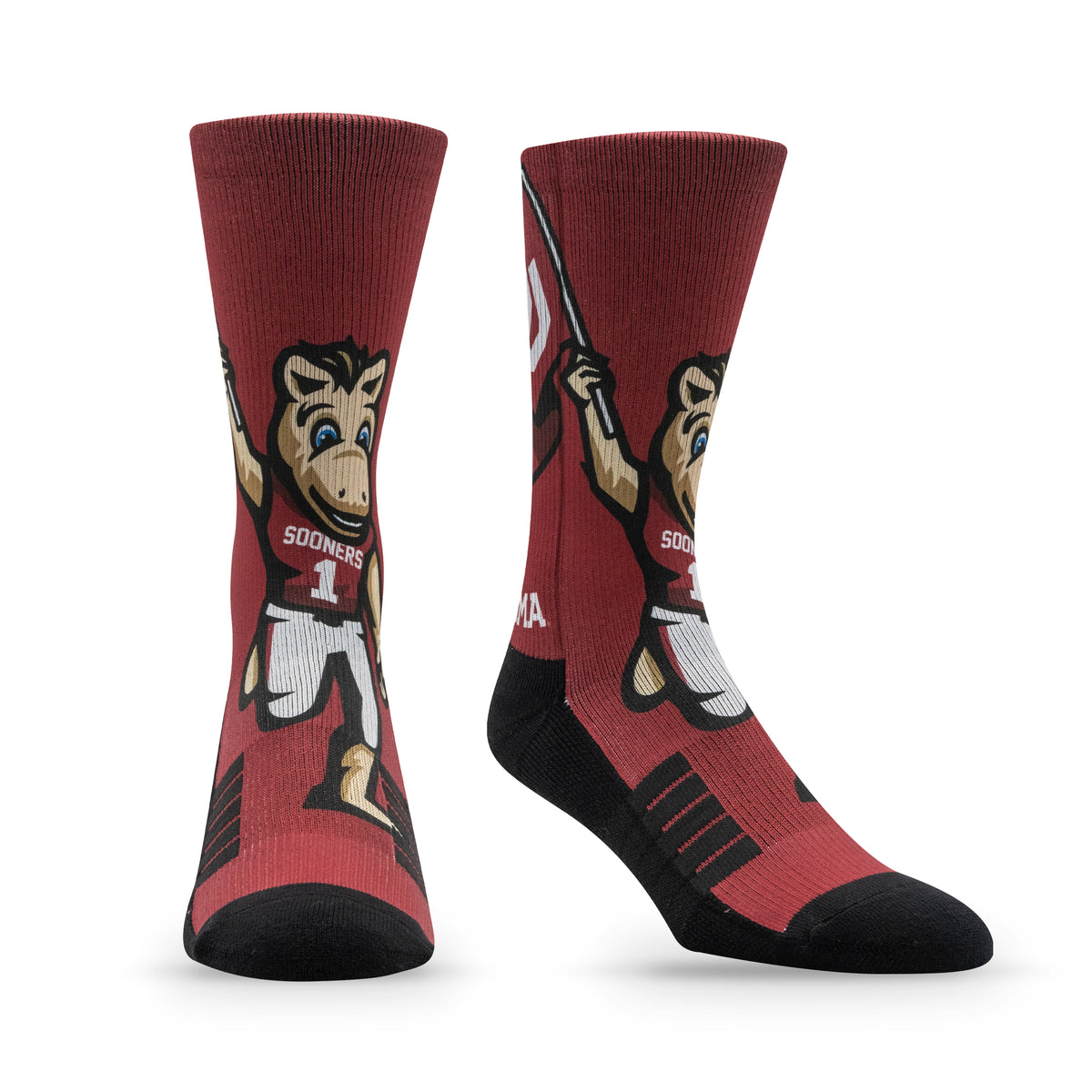 University of Oklahoma: alternate view of the NCAA Mascot Premium Sublimated Socks