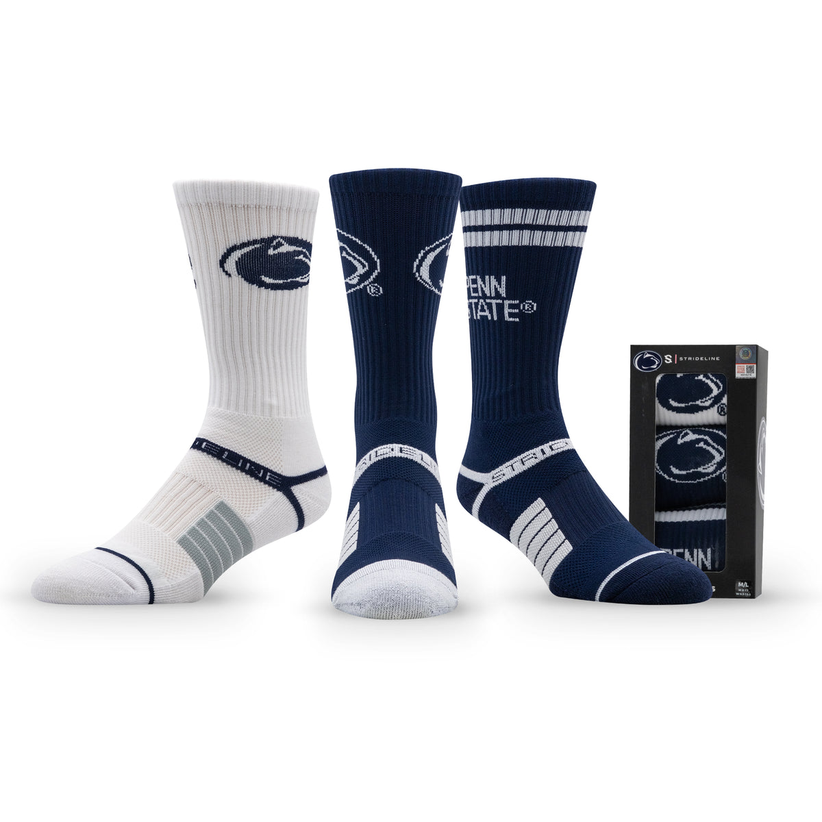 Penn State NCAA Premium Crew Knit Socks 3-Pack