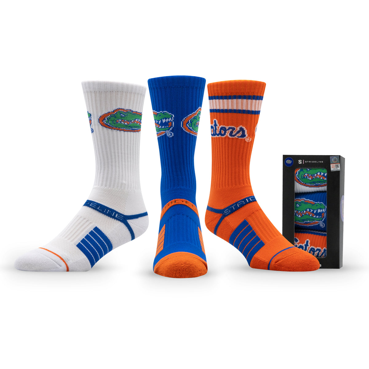 University of Florida NCAA Premium Crew Knit Socks 3-Pack