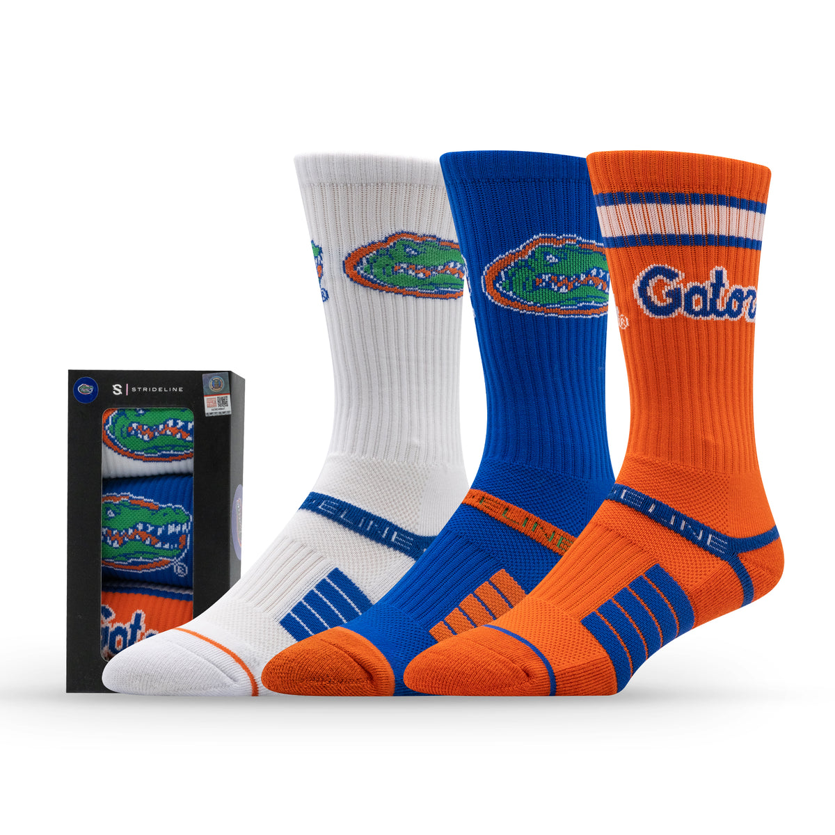 University of Florida: alternate view of the NCAA Premium Crew Knit Socks 3-Pack