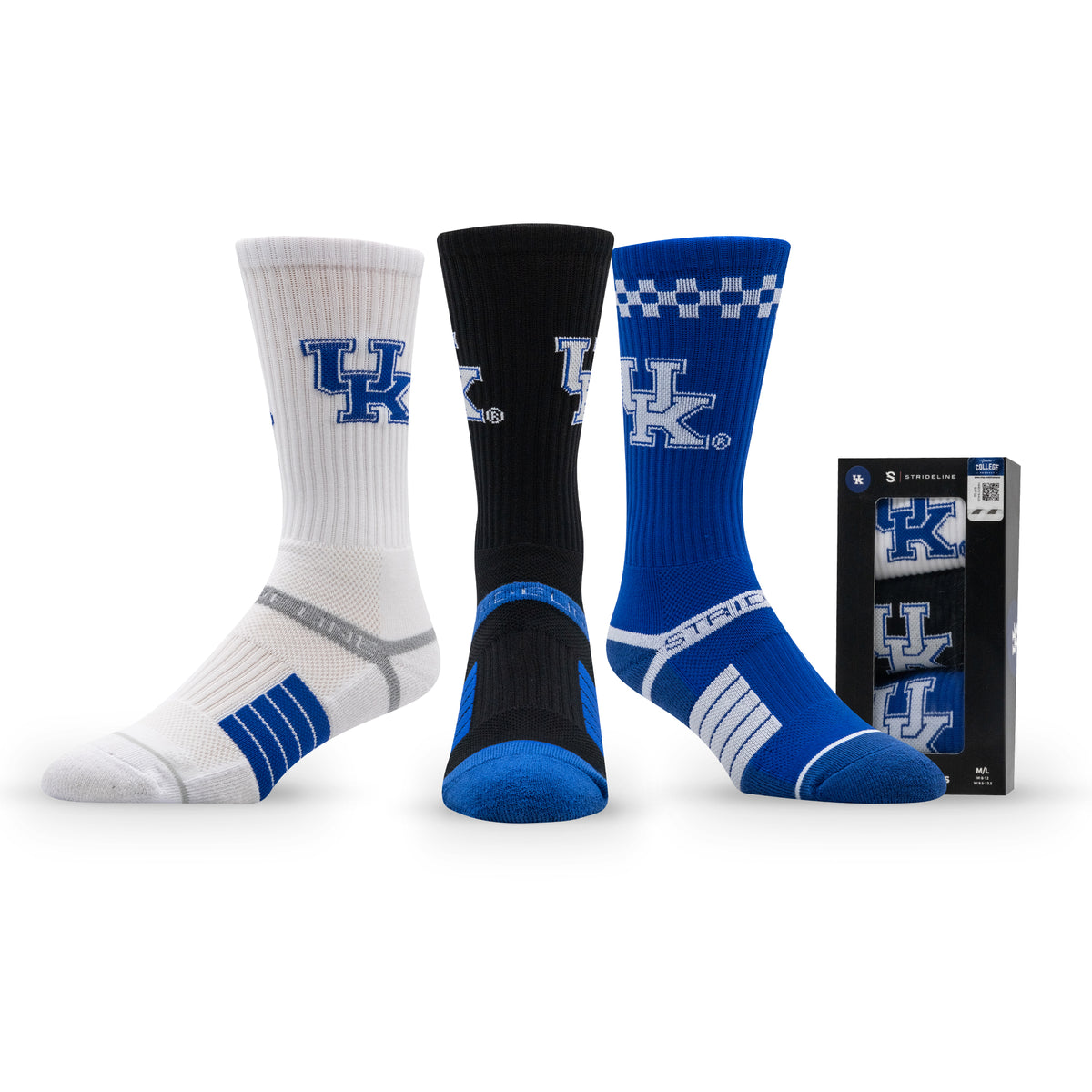 University of Kentucky NCAA Premium Crew Knit Socks 3-Pack