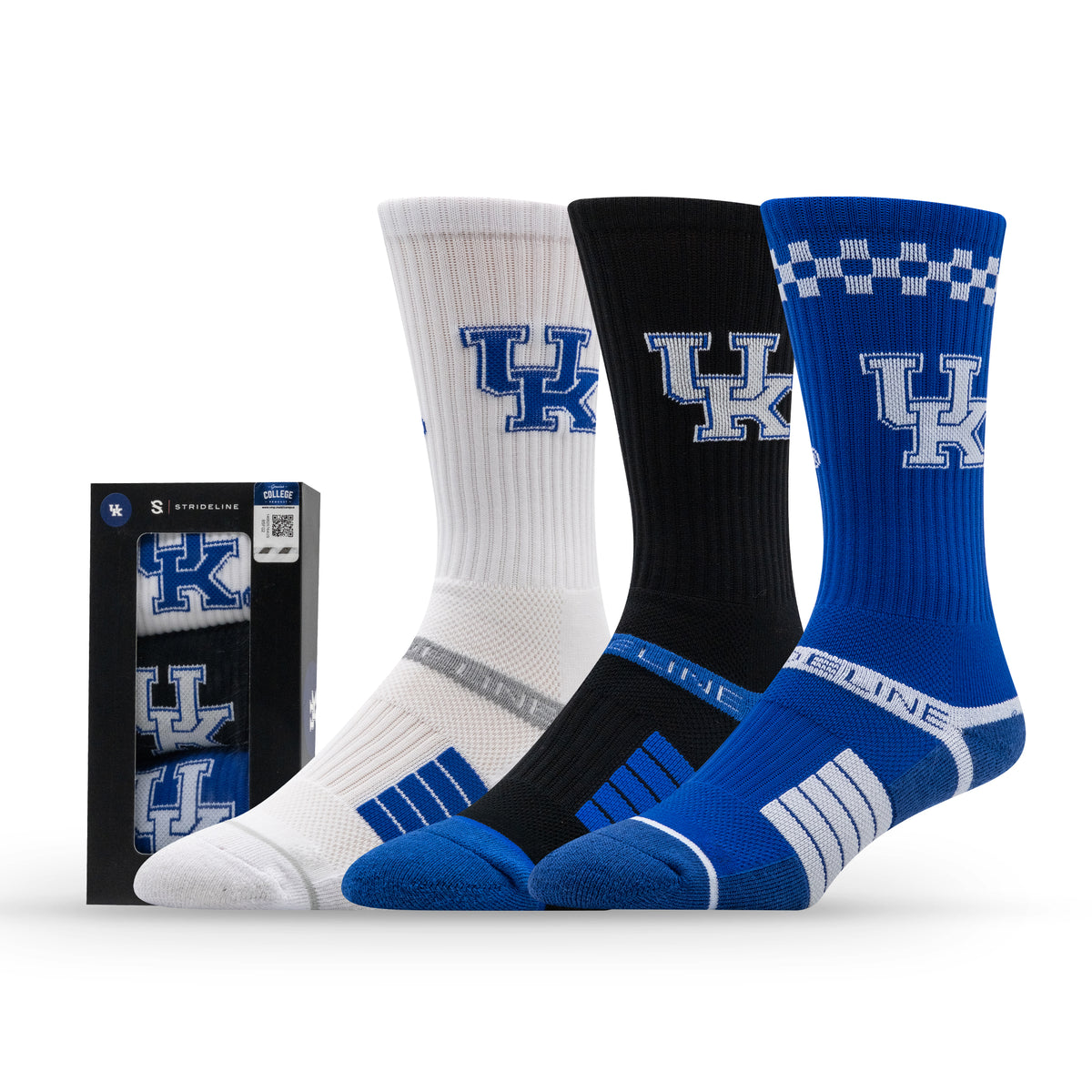 University of Kentucky: alternate view of the NCAA Premium Crew Knit Socks 3-Pack