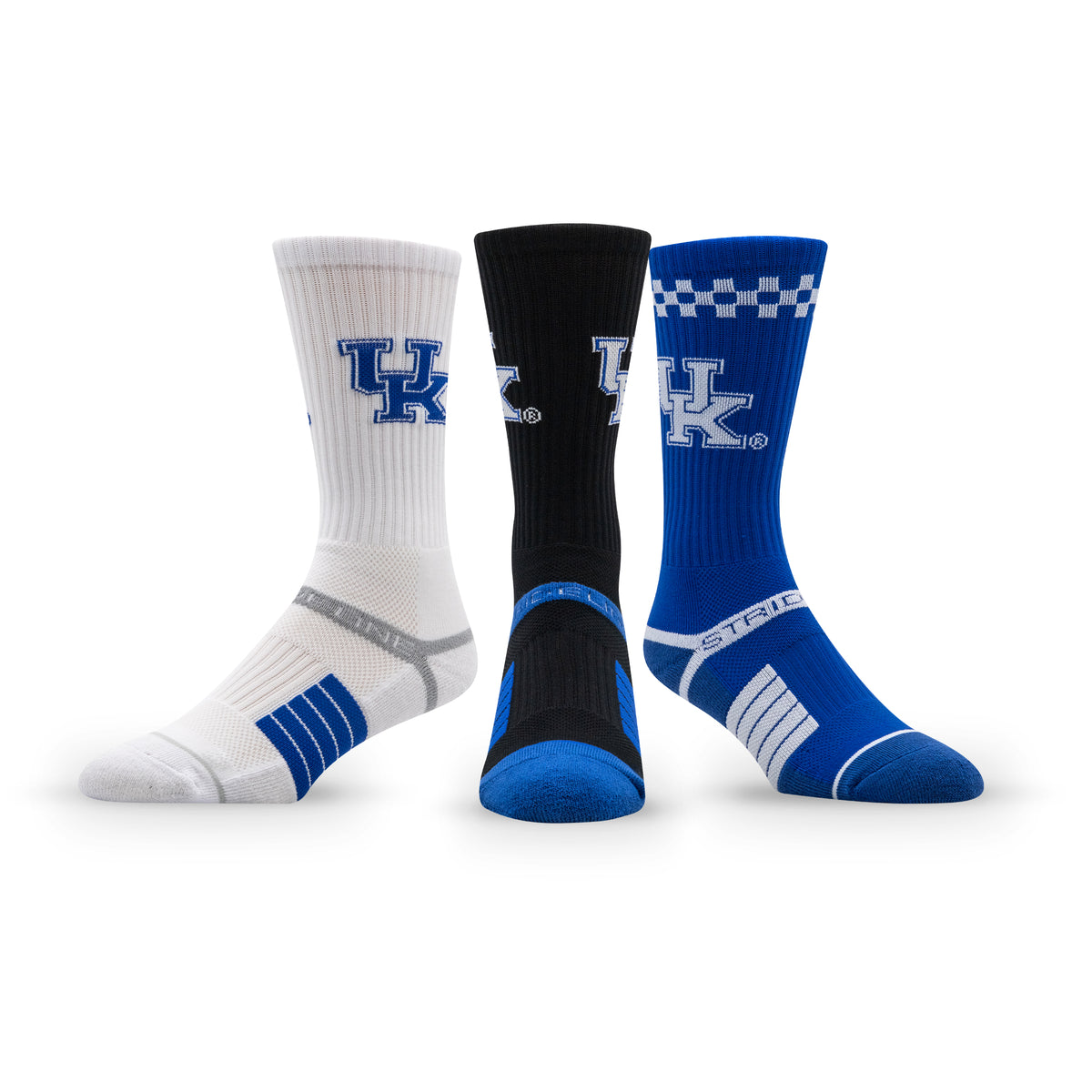 University of Kentucky: alternate view of the NCAA Premium Crew Knit Socks 3-Pack