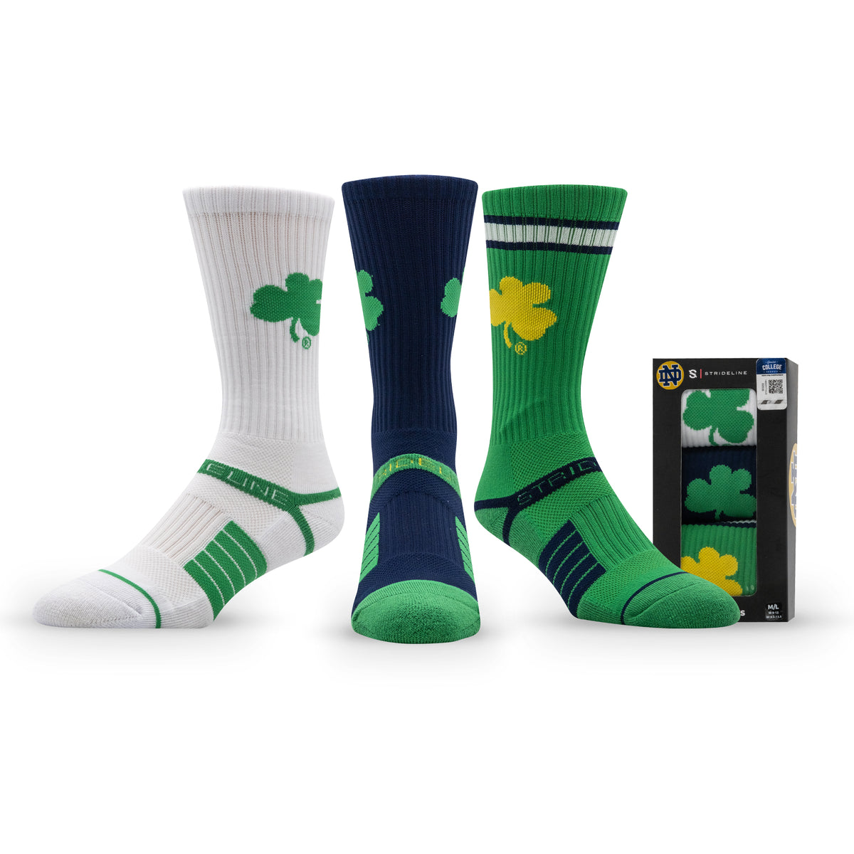 University of Notre Dame NCAA Premium Crew Knit Socks 3-Pack