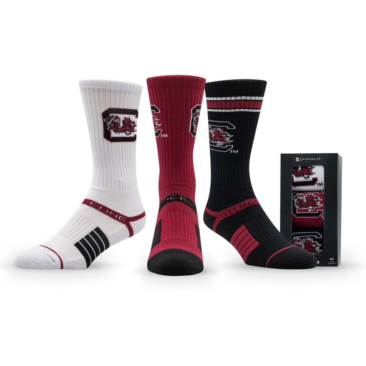 University of South Carolina NCAA Premium Crew Knit Socks 3-Pack