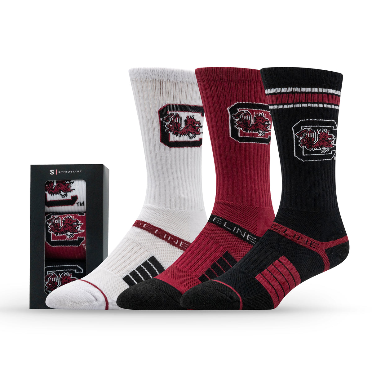 University of South Carolina: alternate view of the NCAA Premium Crew Knit Socks 3-Pack