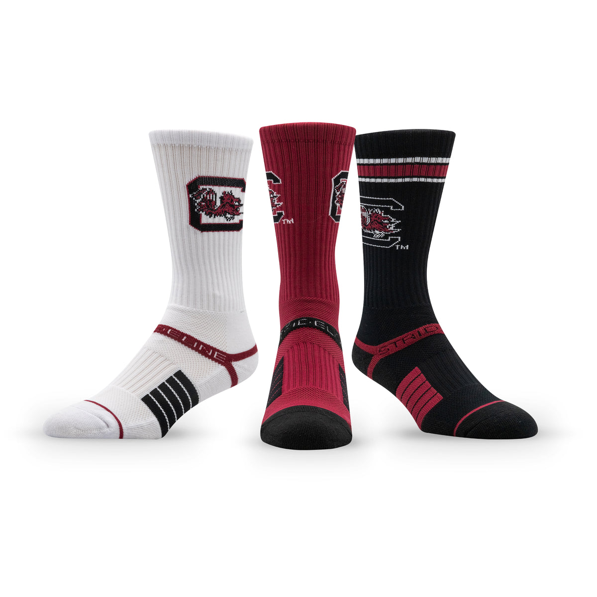 University of South Carolina: alternate view of the NCAA Premium Crew Knit Socks 3-Pack