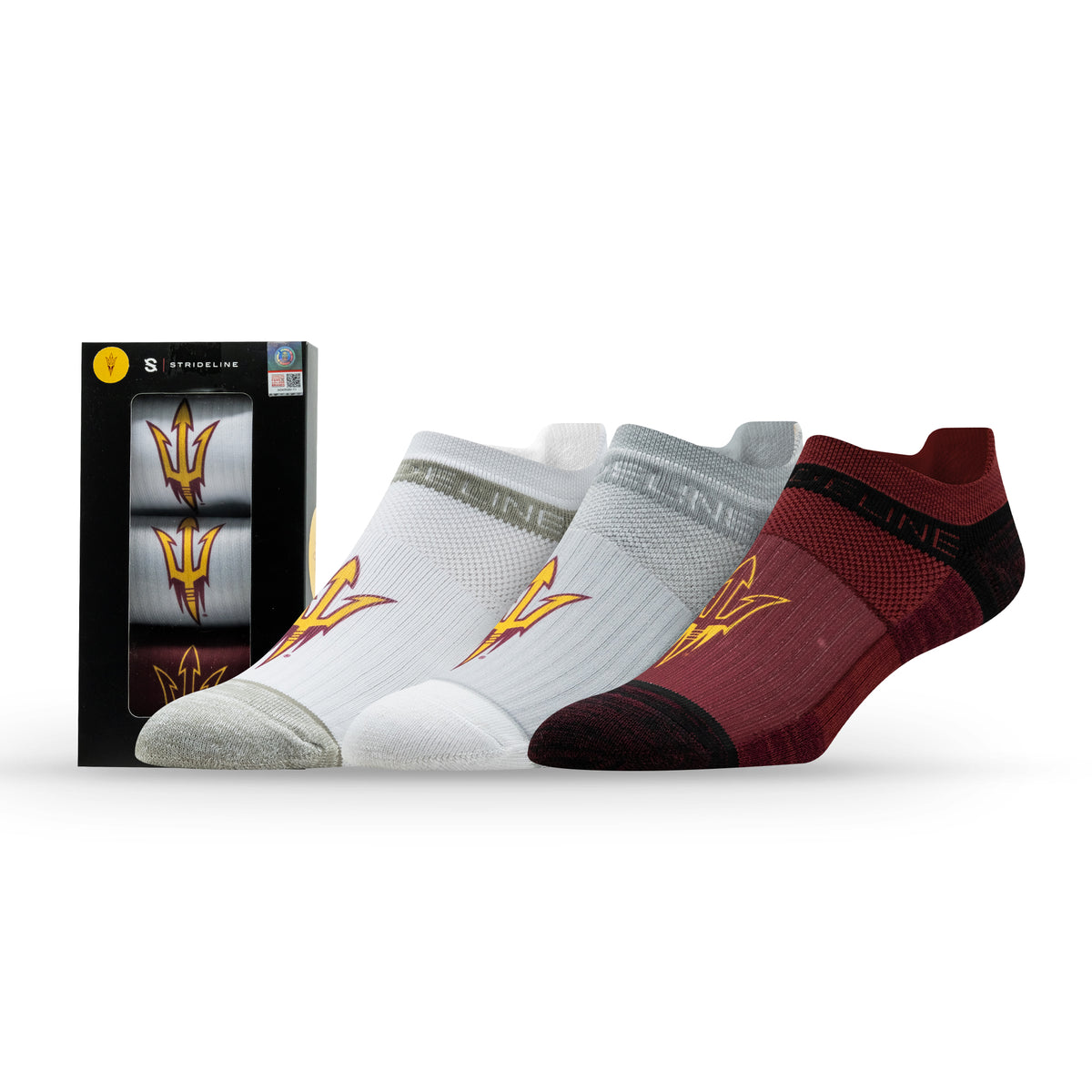 Arizona State University NCAA Premium Low Socks 3-Pack