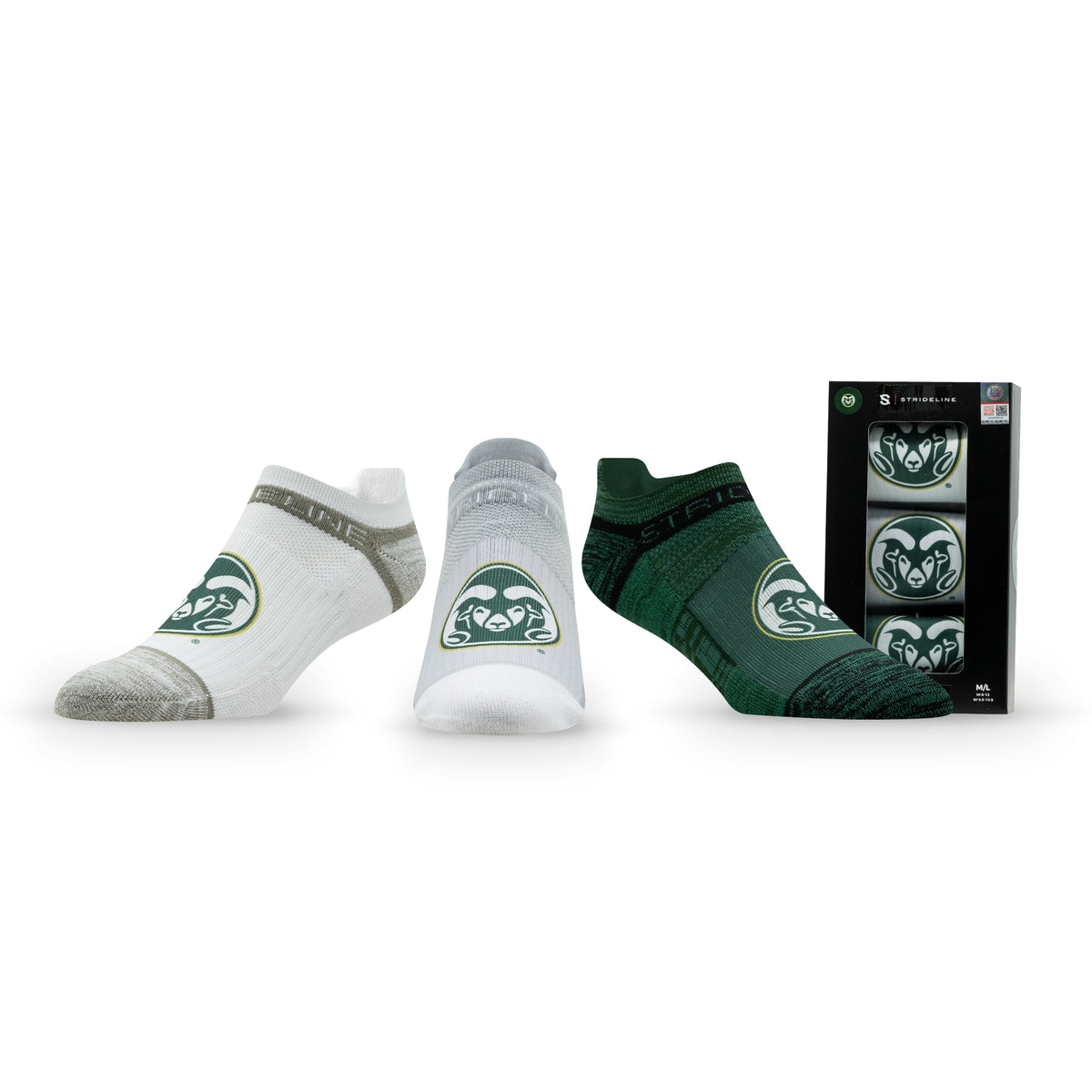 Colorado State University: alternate view of the NCAA Premium Low Socks 3-Pack