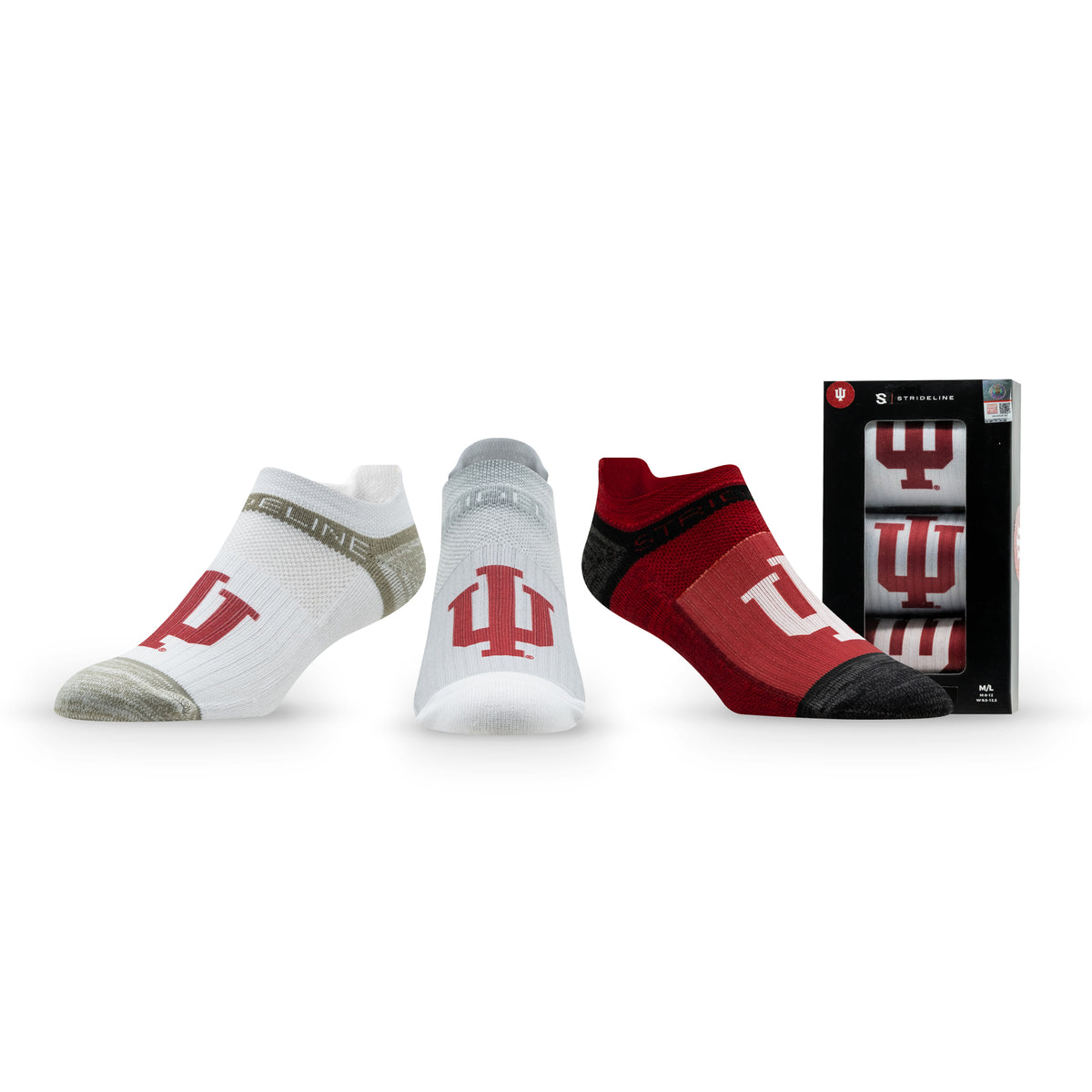 Indiana University: alternate view of the NCAA Premium Low Socks 3-Pack