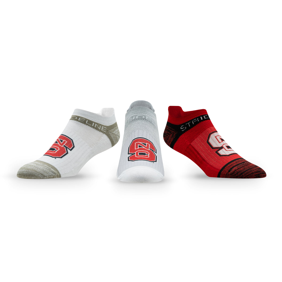 North Carolina State University: alternate view of the NCAA Premium Low Socks 3-Pack