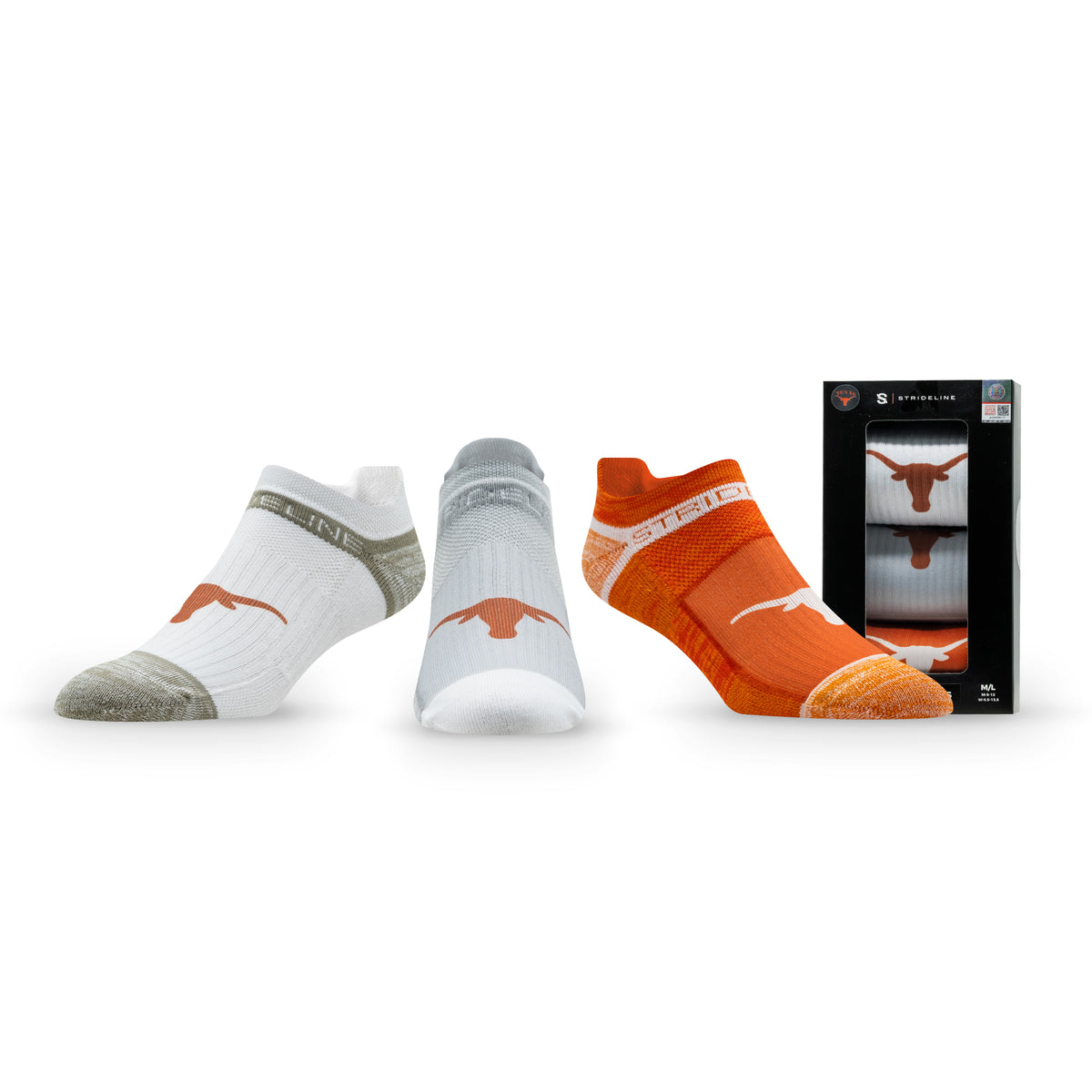 The University of Texas at Austin: alternate view of the NCAA Premium Low Socks 3-Pack