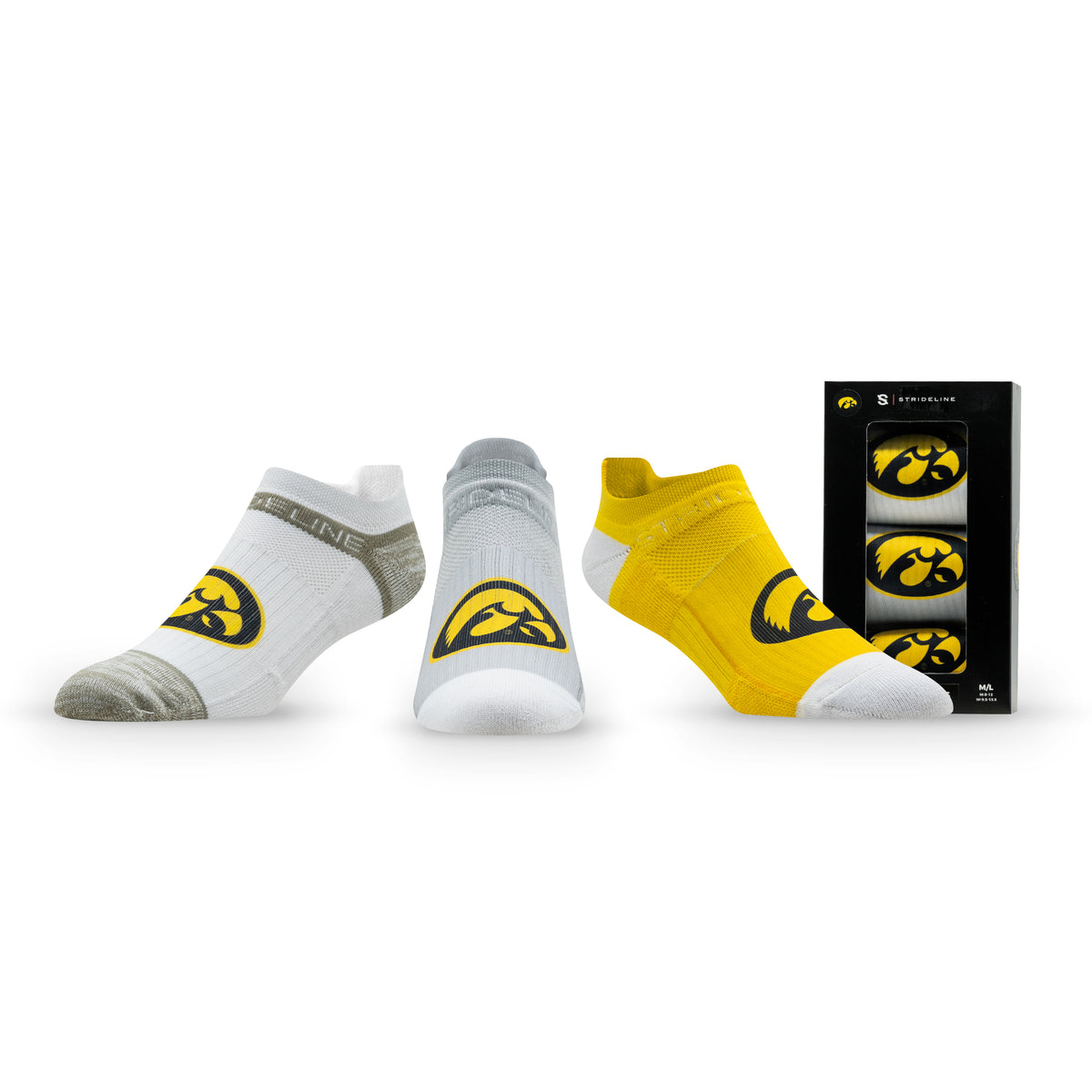 University of Iowa: alternate view of the NCAA Premium Low Socks 3-Pack