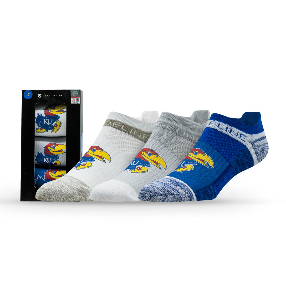 University of Kansas NCAA Premium Low Socks 3-Pack
