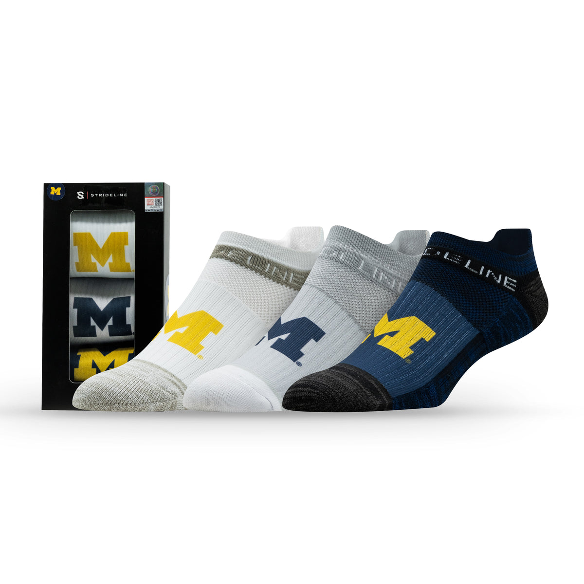 University of Michigan NCAA Premium Low Socks 3-Pack