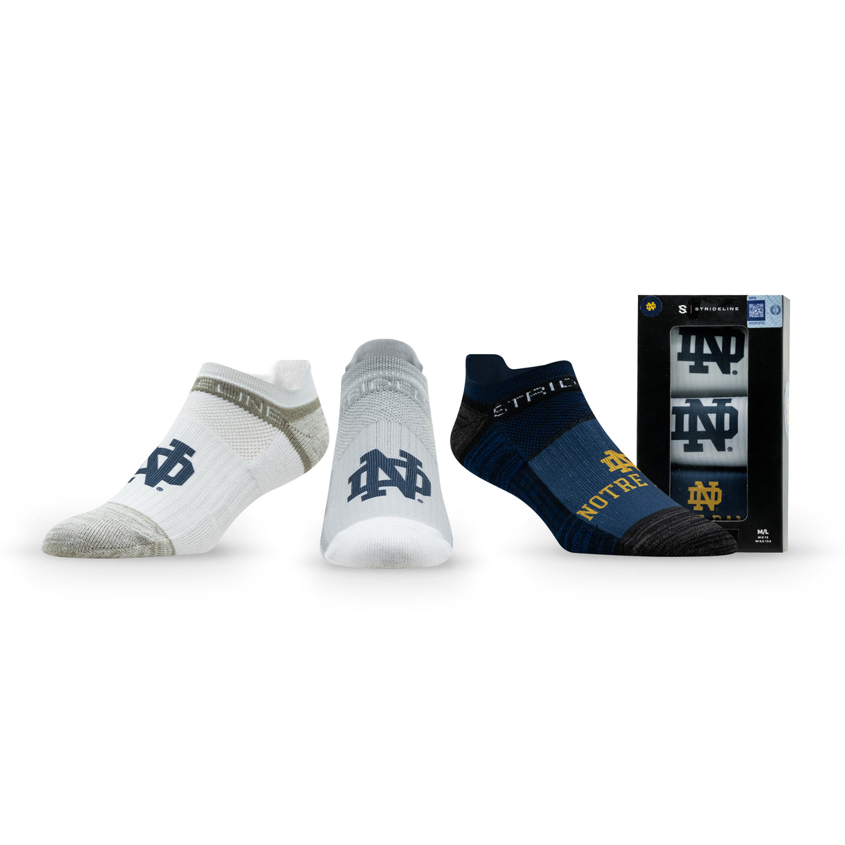University of Notre Dame: alternate view of the NCAA Premium Low Socks 3-Pack