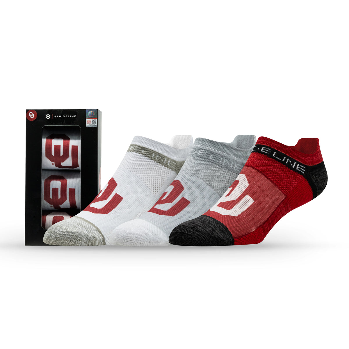 University of Oklahoma NCAA Premium Low Socks 3-Pack