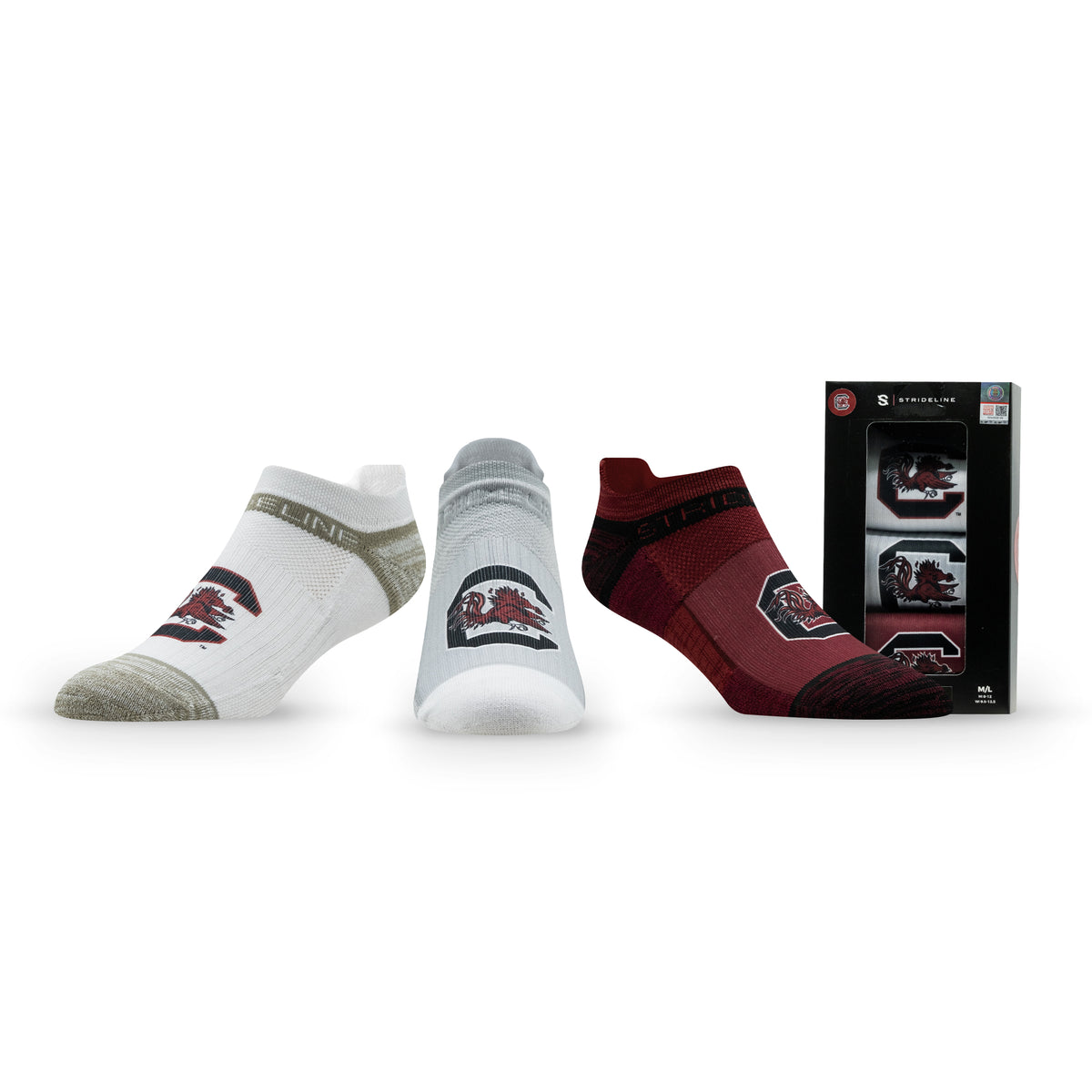 University of South Carolina: alternate view of the NCAA Premium Low Socks 3-Pack