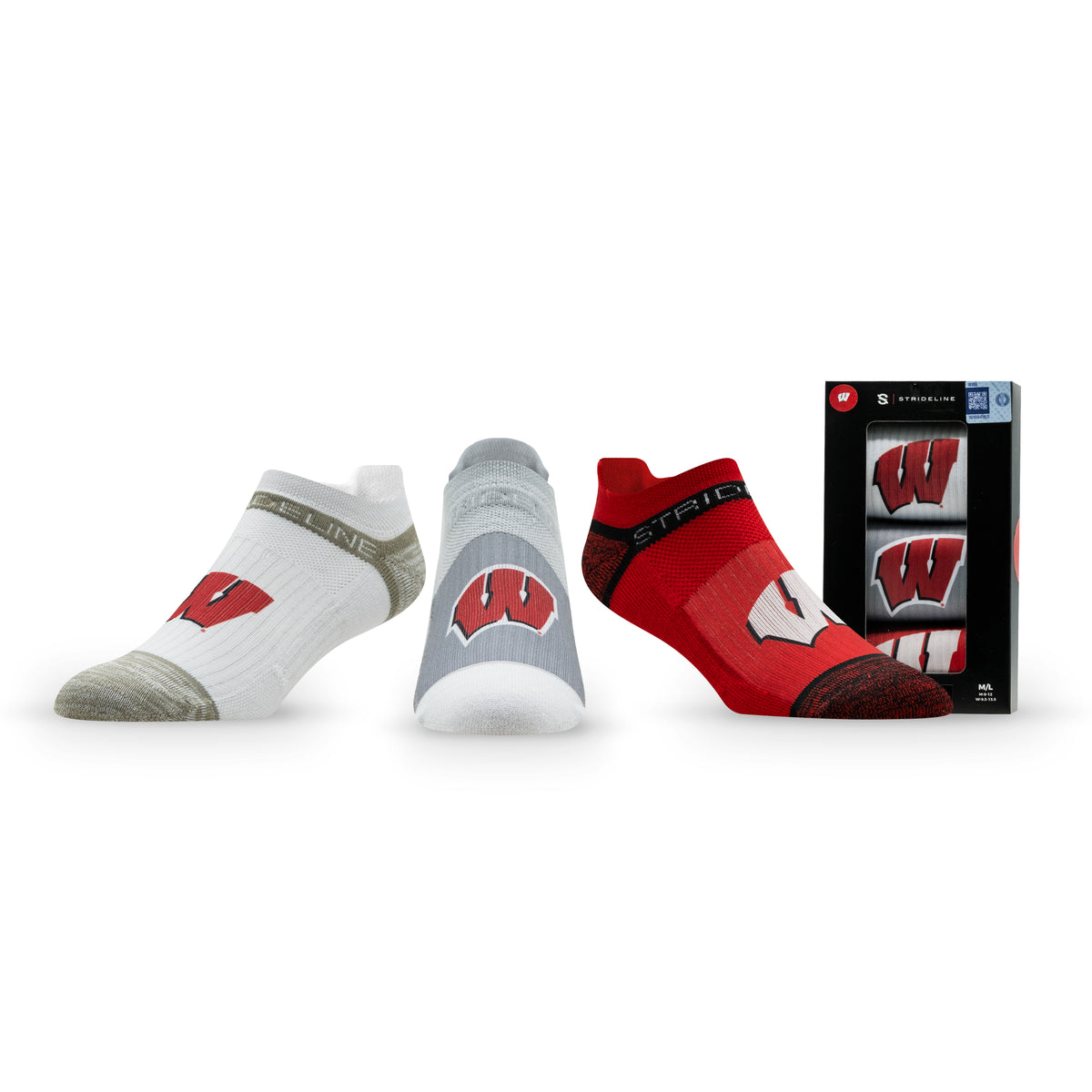 University of Wisconsin: alternate view of the NCAA Premium Low Socks 3-Pack