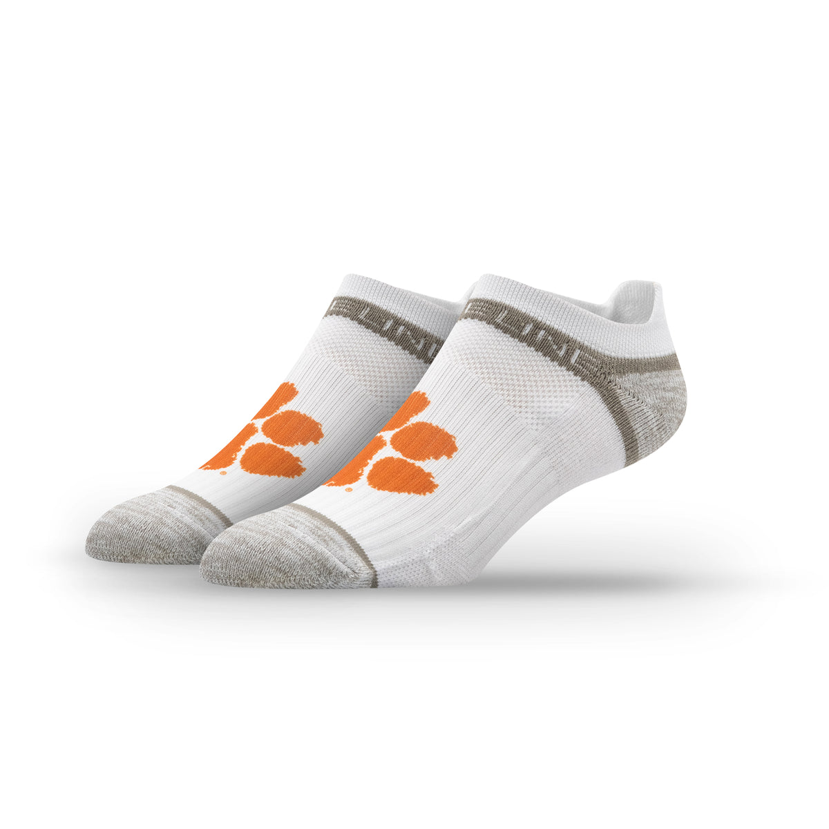 Clemson University NCAA Primary Logo White Premium Low Socks