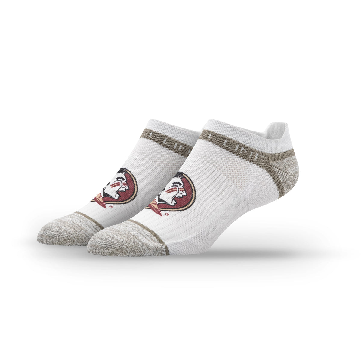 Florida State University NCAA Primary Logo White Premium Low Socks