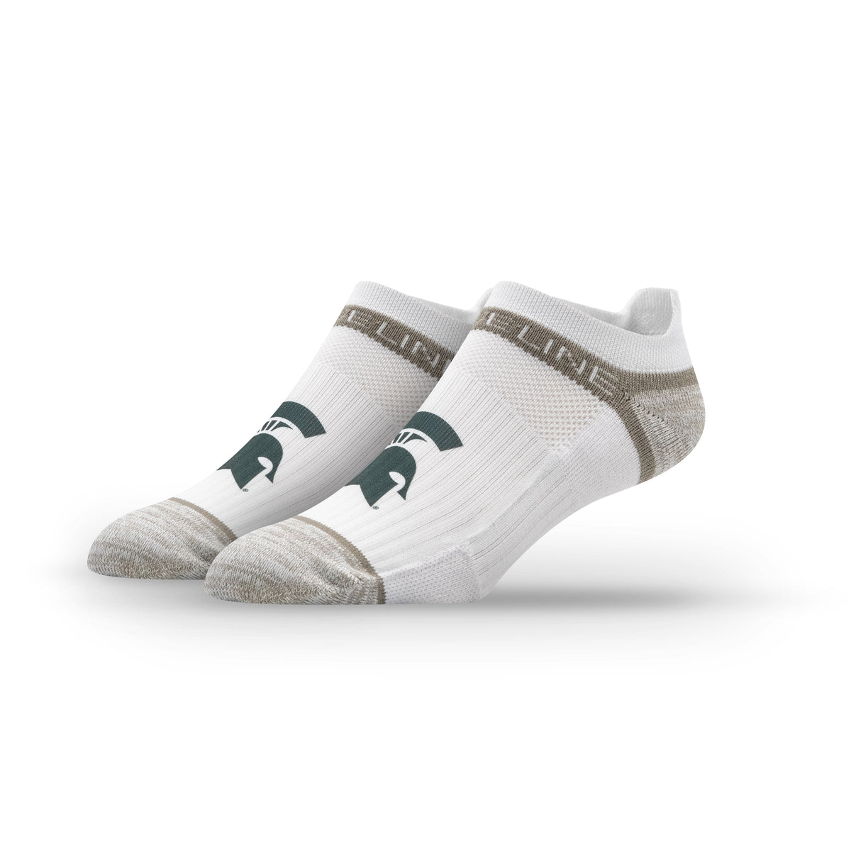 Michigan State University NCAA Primary Logo White Premium Low Socks